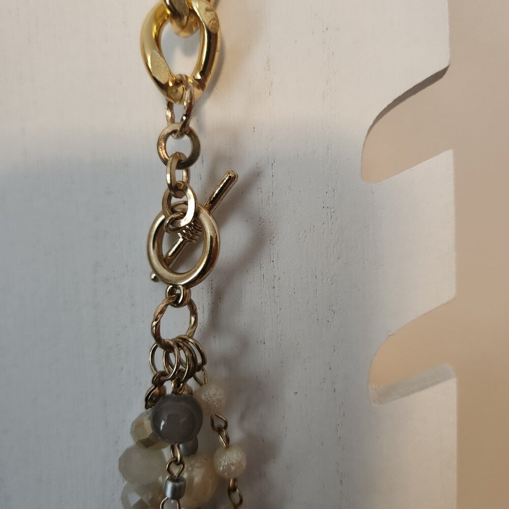 Multi-Stand Layered And Beaded Statement Necklace - image 3